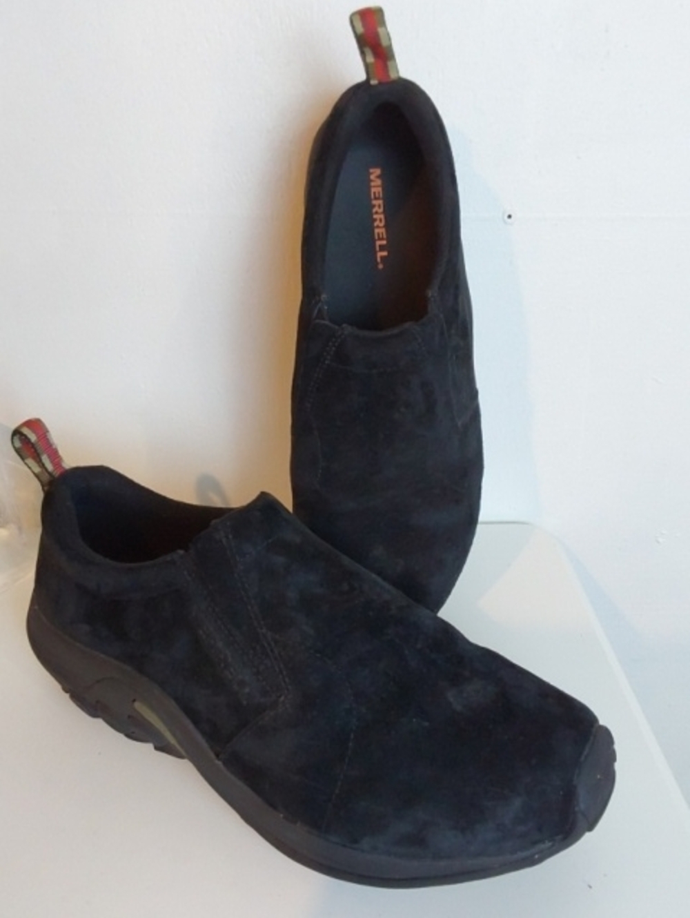 Merrell| Mens Black Suede Slip-On Comfort Loafers Jungle Moc Shoes Sz.11.5